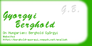 gyorgyi berghold business card